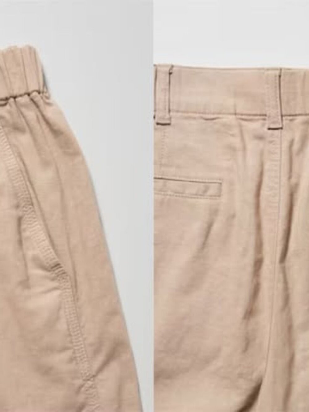 Linen Cotton Tapered Pants (Off White) S - Picture 2 of 5